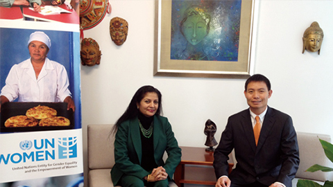 南非首位女性副总统 联合国会见逐梦国际CEO